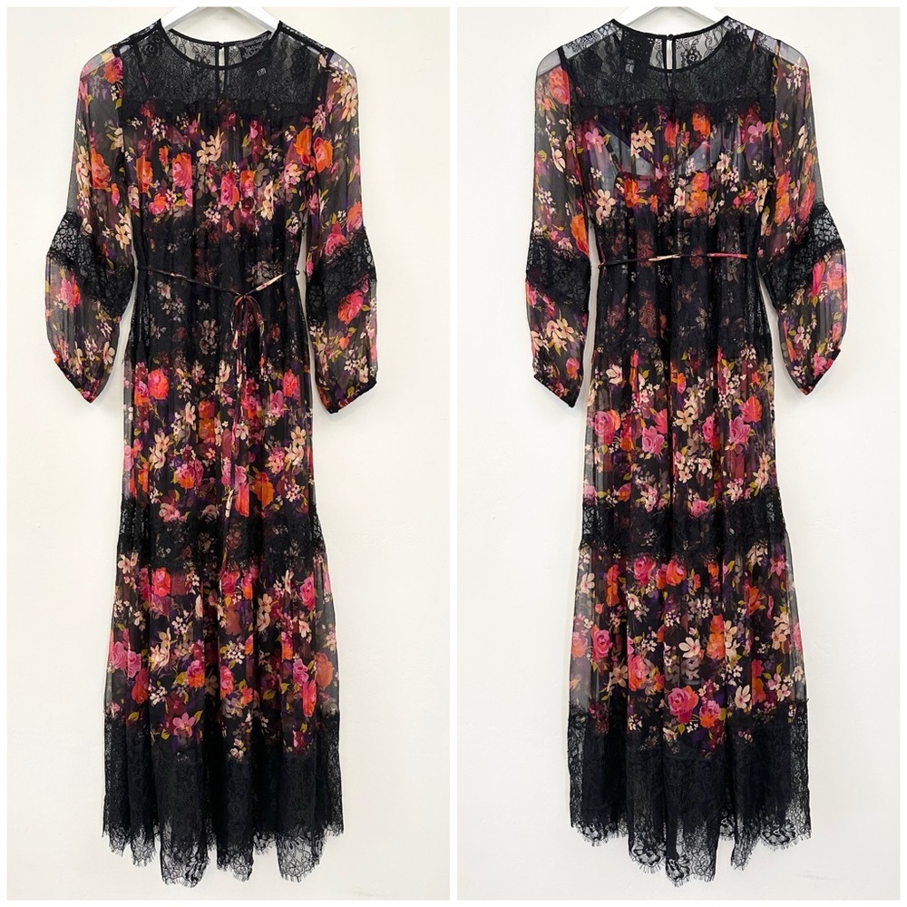 Johnny Was Love Flora Silk Lace Tiered Maxi Dress L38023 - Picture 7 of 16